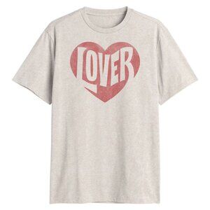 NEW Men's Lover Short Sleeve Crewneck T-Shirt - Cream